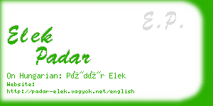 elek padar business card